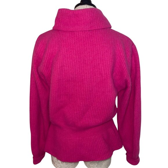 Pierre Cardin Vintage Womens Sweater Size Large Pink Peplum Waist Casual - Picture 2 of 6